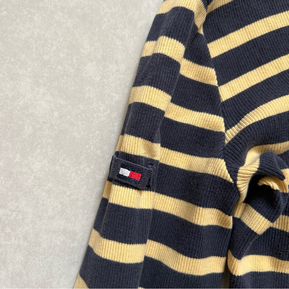 Tommy Hilfiger Black and Yellow Striped Top - Picture 5 of 7
